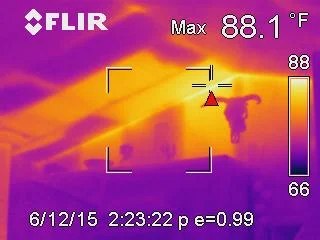 Infrared thermal image revealing missing insulation during a Durango home inspection